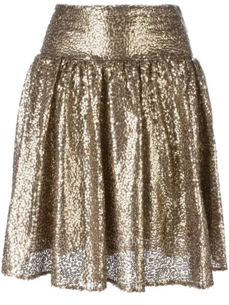 Plisovaná flitrovaná sukňa Michael Michael Kors zlatá