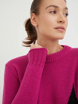 Gyapjú pulóver Newland rózsaszín