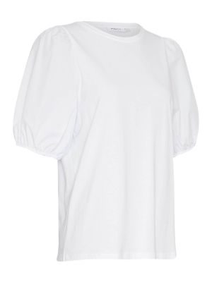 Priliehavé tričko Moss Copenhagen biela