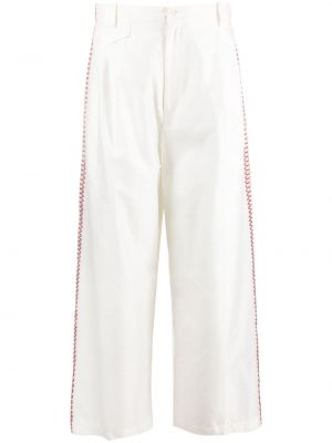 Pantaloni cu croială lejeră Zeus+dione alb