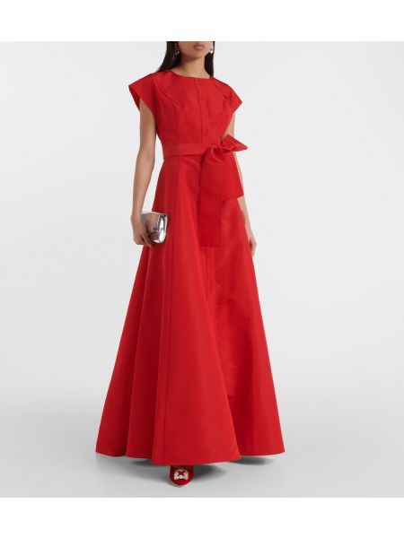 Шелковое платье Carolina Herrera красное