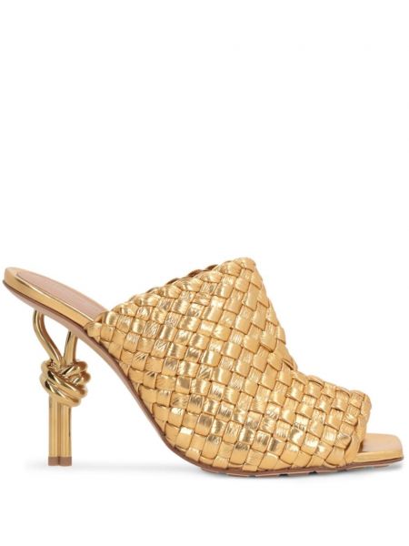 Dabīgās ādas kurpes ar papēžiem Bottega Veneta zelts