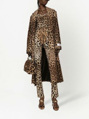 Leopardí kožich s potiskem Dolce & Gabbana hnědý