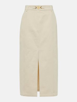 Džínová sukně s vysokým pasem Patou bílé