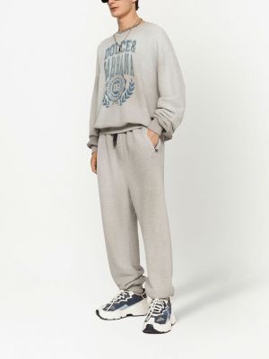 Sportovní kalhoty s potiskem Dolce & Gabbana šedé