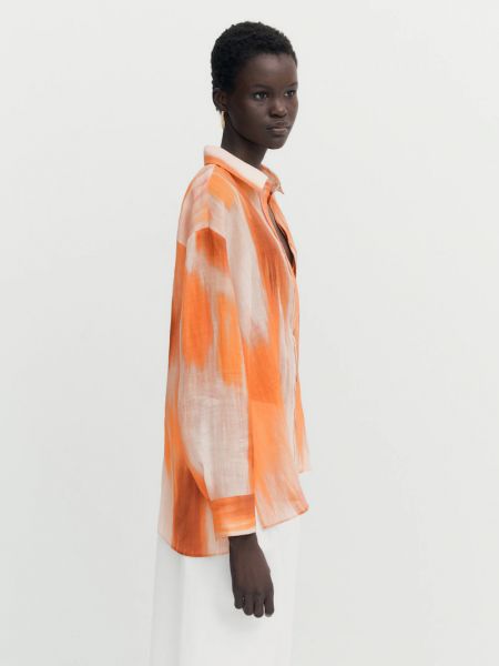 Рубашка с принтом Massimo Dutti оранжевая