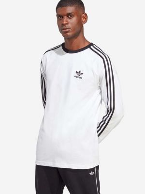 Хлопковый лонгслив с длинным рукавом Adidas Originals белый