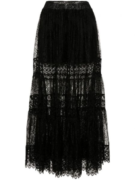 Krajkové dlouhé šaty Charo Ruiz Ibiza černé