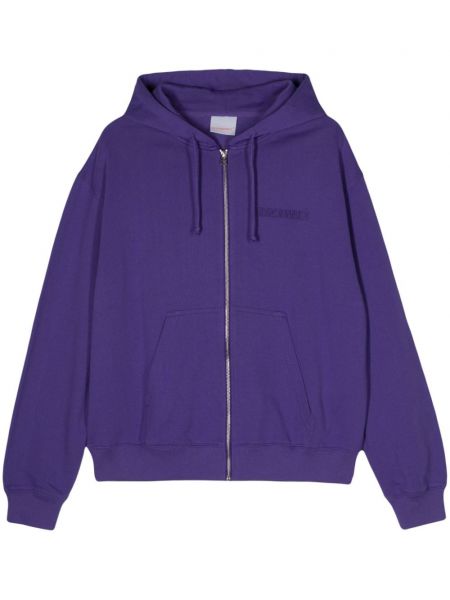 Siuvinėtas džemperis su gobtuvu su užtrauktuku Bluemarble violetinė