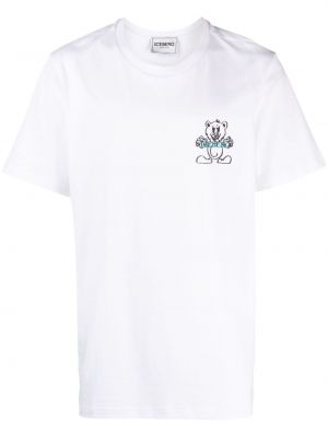 T-shirt en coton à imprimé Iceberg blanc