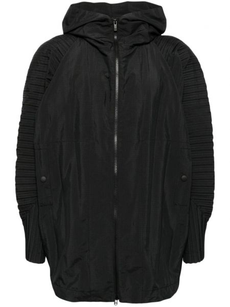 Pliszírozott kapucnis dzseki Homme Plisse Issey Miyake fekete