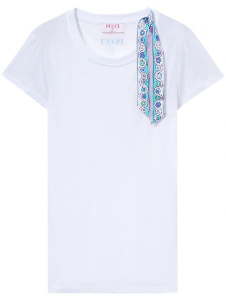 Kokvilnas t-krekls ar apdruku Pucci balts