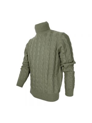 Jersey cuello alto ajustado de lana de cachemir Cashmere Company verde