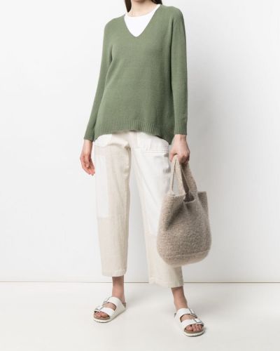 Jersey con escote v de tela jersey Apparis verde