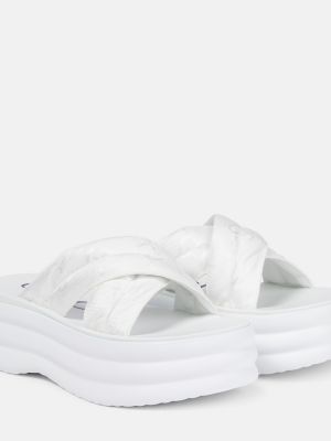 Sandale cu platformă din jacard Gucci alb
