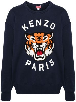 Bombažna jopa s tigrastim vzorcem Kenzo modra