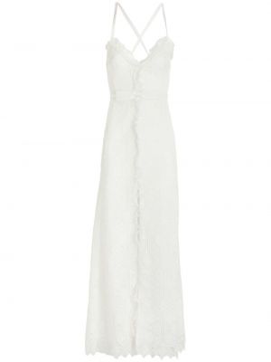Sukienka długa bez rękawów koronkowa Giambattista Valli biała