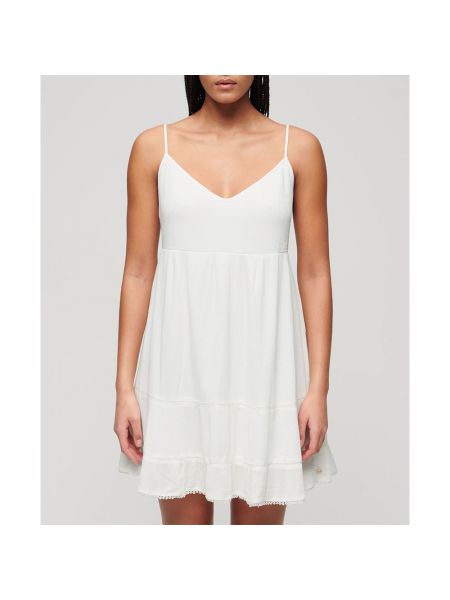 Пляжное платье мини без рукавов Superdry белое