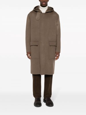 Vlněný kabát s kapucí Brioni