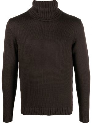 Pull col roulé en laine col roulé Zanone marron