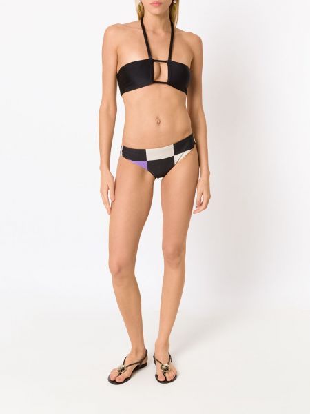 Karierter bikini mit print Adriana Degreas schwarz