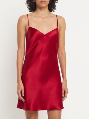 Saténové mini šaty Staud červená
