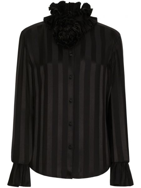 Μεταξωτή μπλούζα Dolce & Gabbana μαύρο