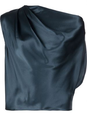 Ασύμμετρη μεταξωτή μπλούζα Michelle Mason μπλε