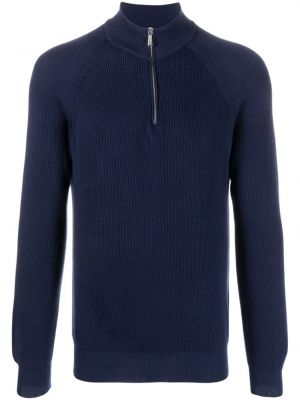 Памучен пуловер Moorer синьо