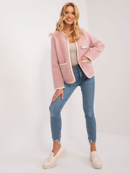 Vunena jakna Fashionhunters ružičasta