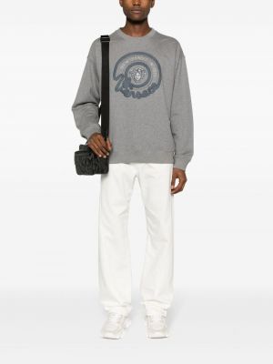 Sweatshirt mit stickerei aus baumwoll Versace grau