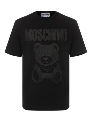 Хлопковая футболка Moschino черная