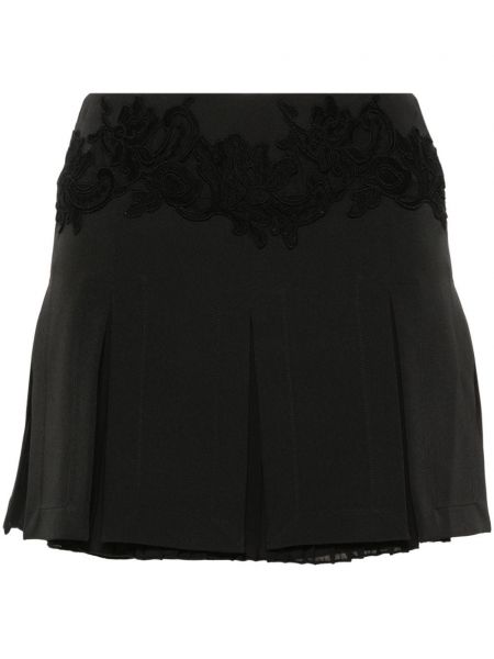 Mini suknja s cvjetnim printom s čipkom Ermanno Firenze crna
