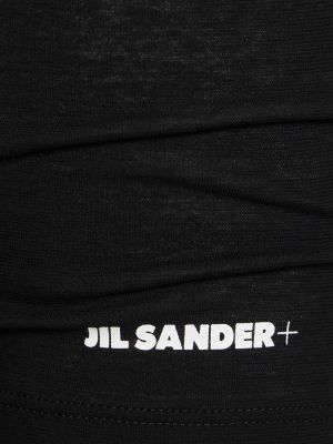 Jersey pamut póló Jil Sander fekete