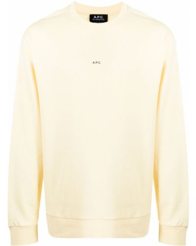 Trykt bomull sweatshirt A.p.c. gul