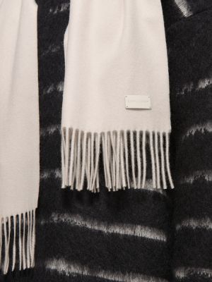 Bufanda de cachemir con estampado de cachemira Saint Laurent blanco