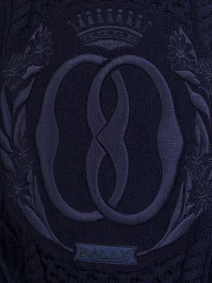 Siuvinėtas megztinis apvaliu kaklu Bally mėlyna