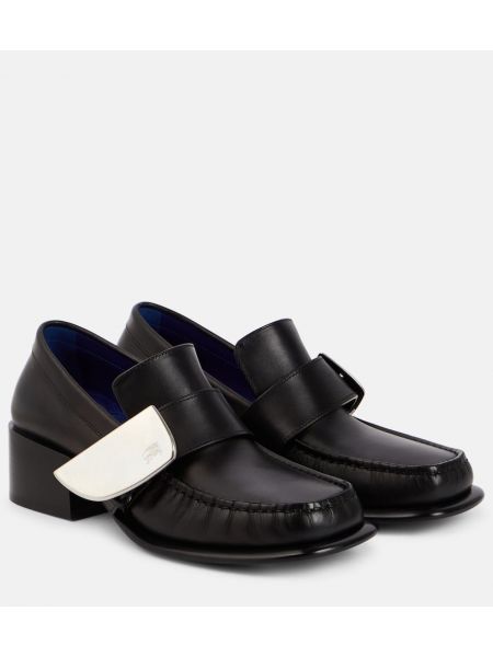 Læder pumps Burberry sort