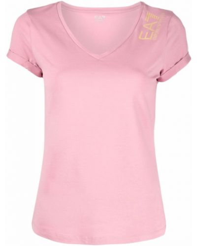 Camiseta con estampado Ea7 Emporio Armani rosa