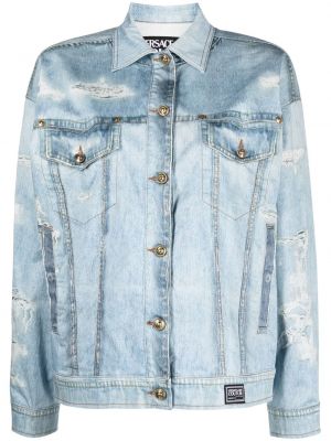Roztrhaná džínsová bunda Versace Jeans Couture modrá