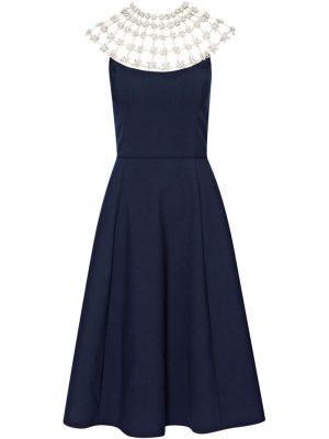 Κοκτέιλ φόρεμα με πετραδάκια Oscar De La Renta μπλε