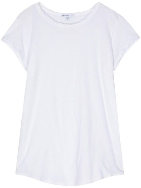Bílé bavlněné tričko James Perse