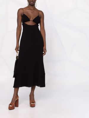 Krepové večerní šaty Saint Laurent černé