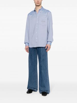 Hemd aus baumwoll mit print Gucci blau