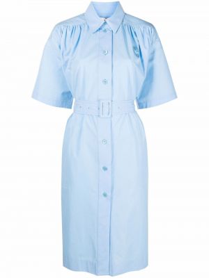 Рубашка платье с вышивкой Marni, синее