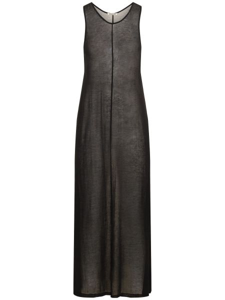 Bavlnené dlouhé šaty Auralee čierna
