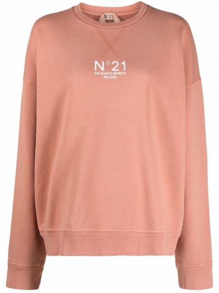 Avslappet trykt sweatshirt N°21 rosa