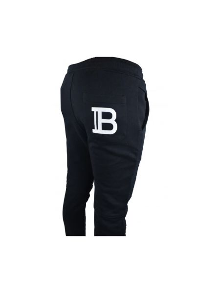 Pantalones de chándal de algodón Balmain negro
