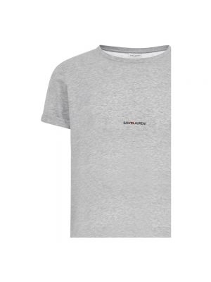 Camiseta de algodón Saint Laurent gris