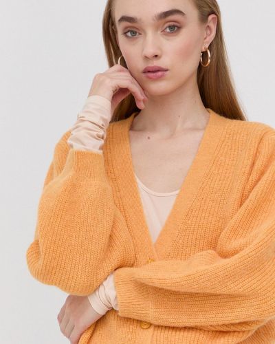 Vlněný svetr Patrizia Pepe dámský, oranžová barva, hřejivý